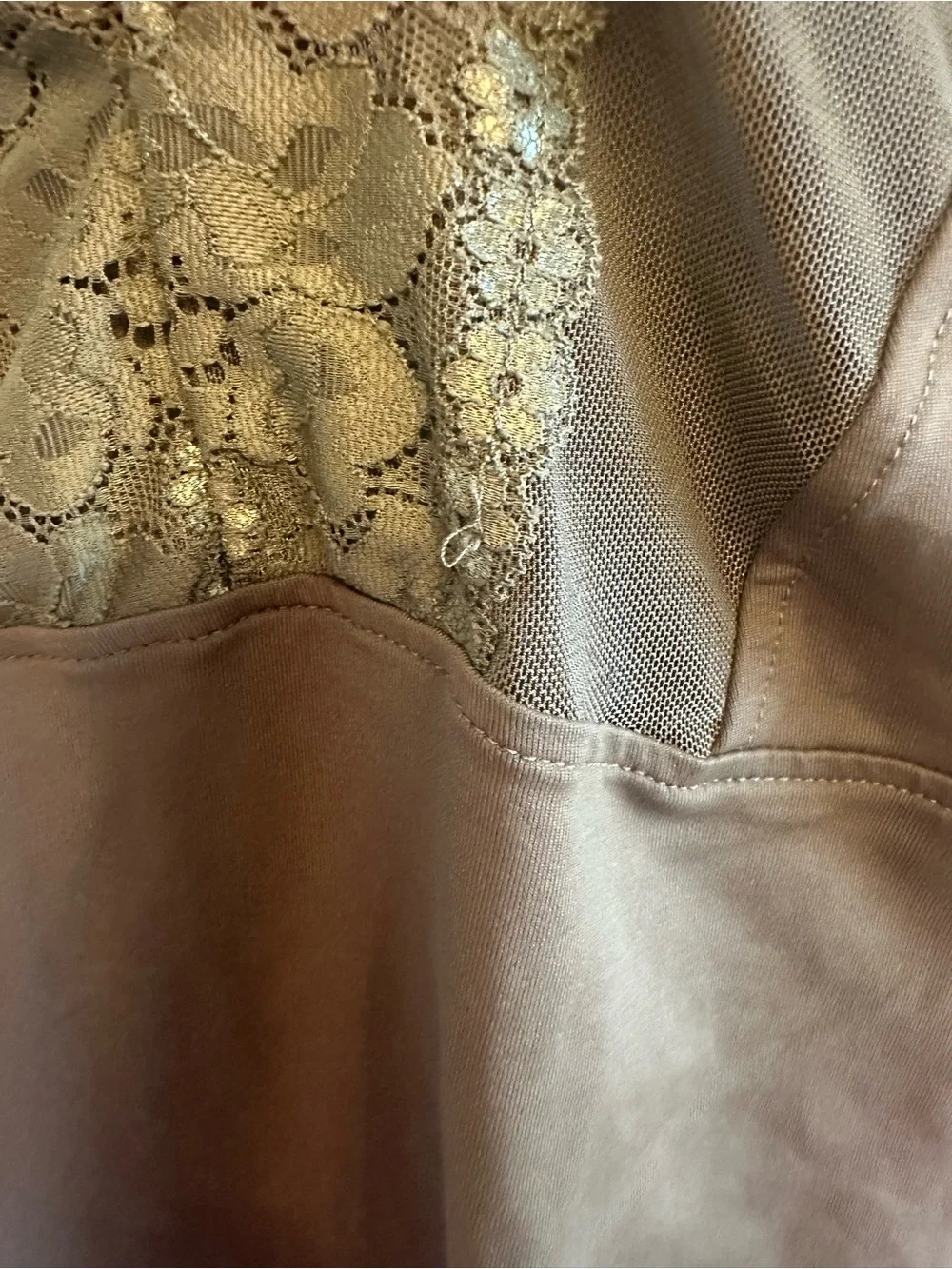 Olive Lace Trim V-Neck ballet leotard - Picture 5 of 7
